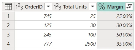 Power Query table filtered by a parameter value used as a transformation argument.